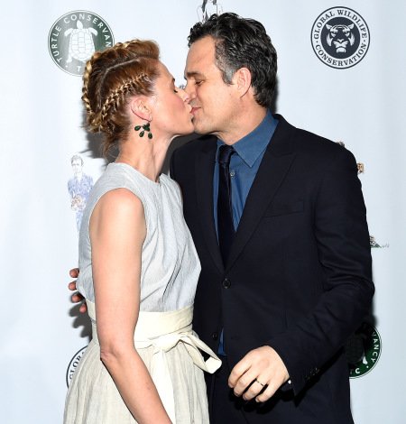 Actor Mark Ruffalo and wife Sunrise Coigney attend the Turtle Ball at the Bowery Hotel on Monday, April 17, 2017, in New York. (Photo by Evan Agostini/Invision/AP)