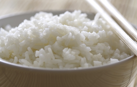 Closeup of a bowl of rice